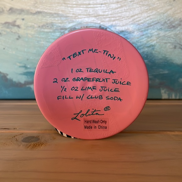LOLITA Glassware hand painted, Text Me-tini Martini glass, 7 oz, NWT - Picture 3 of 4